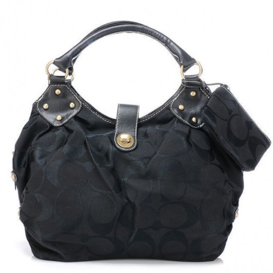 Coach In Signature Medium Black Satchels AZJ | Women